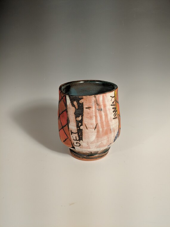 Handmade Ceramic Tea Bowls, Story Cups - Stay Close/ Get Away