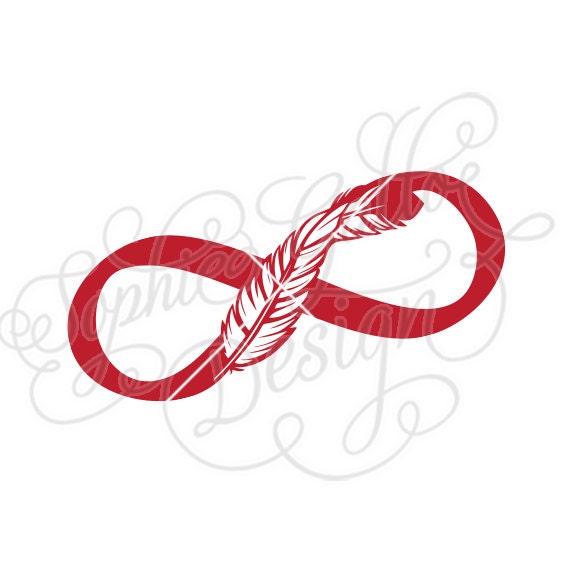 Download Feather Infinity Tattoo Art SVG DXF digital download files