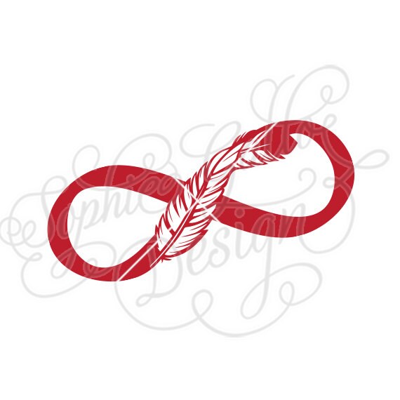 Feather Infinity Tattoo Art SVG DXF digital download files