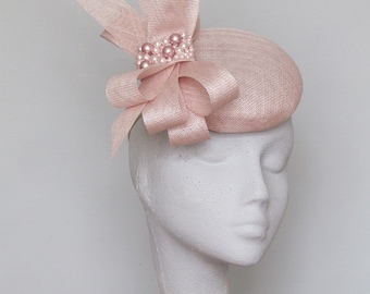 Pale Pink Fascinator- Royal Ascot Hat - Kentucky Derby Hat - Wedding Hat- Race Day Hat