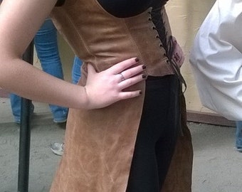 Leather OverDress (The Dragon Slayer), SCA, LARP, Costume, Elf, Warrior,
