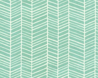 Joel Dewberry - Modern Meadow - Herringbone in Pond - cotton quilting fabric - by the YARD cut