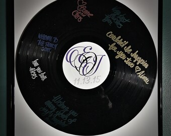 Vinyl Record Guestbook Alternative - Black Frame