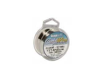 Titanium Color Wire Beadsmith 24 gauge 10yd Spool 41813 Beadsmith Wire, Round Jewelry Wire, Craft Wire, Beadsmith Round Wire. 24 gauge Wire