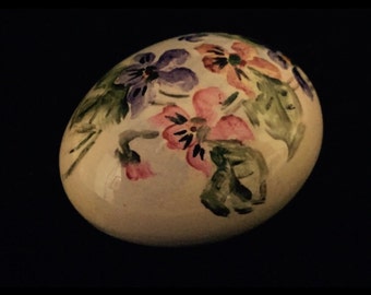 Set of 4 Vintage Hand Painted Porcelain Eggs with Flowers