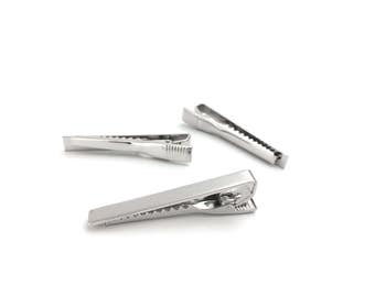 5 Silver Tie Clip, Tie Bar Blank, Tie Tack, Tie Clip DIY, Personalized Tie Clip, Custom Tie Clip, Groomsmen Gift, Father Son Gift, Wholesale