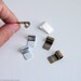 TUBE type glue-on bails - Antiqued brass finish or Silver plated finish - 10 mm width - Set of 3