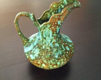 SALE - Midcentury Studio Pottery Drip Glaze Pitcher