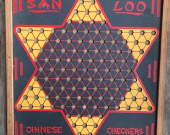 Vintage Retro Chinese Checker Board Rare Made In The USA