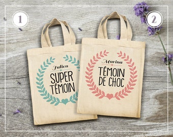 Petit Tote Bag Témoin de Mariage - 5 modèles