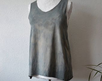 Hippie tunic dress alternative boho eco hand dyed grey earthy psy trance festival summer rustic maternity ethical environmental floaty