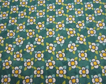 Teal Cotton Floral Fabric by In The Beginning Fabrics Called Bohemia designed by Julie Paschkis