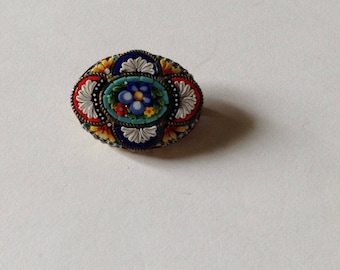 Vintage Italian Micro Mosaic Brooch