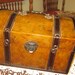 Vtg Wood and Vinyl Chest 10 1/4 x 6 1/4 Inches Great Hardware Closure Handles Hindges But Does have Issues Some Marks On from Use Wear