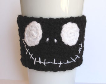 Crochet Black Skeleton Coffee Cup Cozy