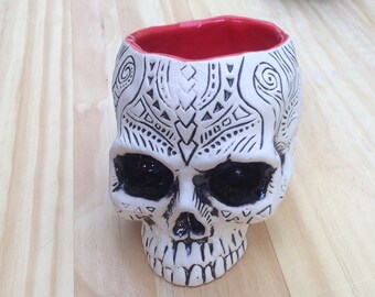 Shrunken Skull Tiki mug - blood red - limited edition