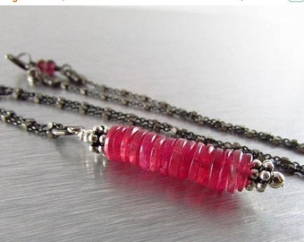 15 Off Pink Sapphire Stacked Gemstone Necklace