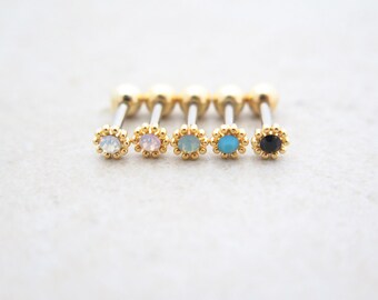 Flower Piercing/Tragus Earring/Cartilage earring /Tragus piercing/Cartilage piercing/Helix piercing/Conch piercing/CZ stud erring/innerconch