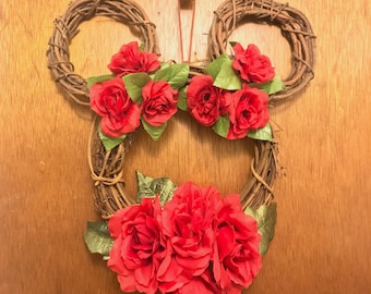 Mickey Mouse Wreath • Disney Wreath • Valentine's Day Wreath • Rose Wreath