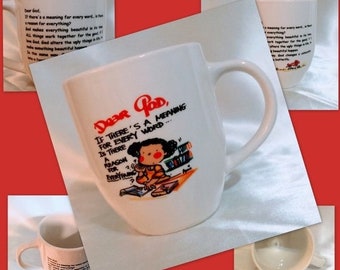 Christian Coffee Cup Mug, Oversized Dear God Mug, Letter to God Cup, Large Soup Mug, Religious Royal Norfolk, "Reason For Everything"