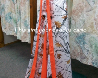 Made in the USA CAMO A Line Wedding / Prom Gown with sweep train 'Amanda'