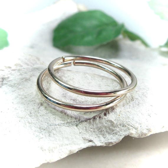 Gauged Hoop Earring Endless Gold Hoop Earrings Thick Gauge