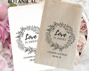 Wedding treat bag | wedding favor bag | Wedding candy bag | Kraft favor bags | Wedding popcorn bags | wedding bag rustic 5" x 7"