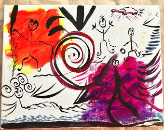 Original Acrylic Painting on Canvas. Just For Therapy Adilsia