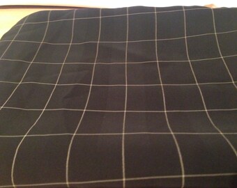 Sheer Black Checked Pinstriped Fabric F27