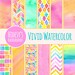 Watercolor Digital Paper / Background / Pattern "VIVID WATERCOLOR"