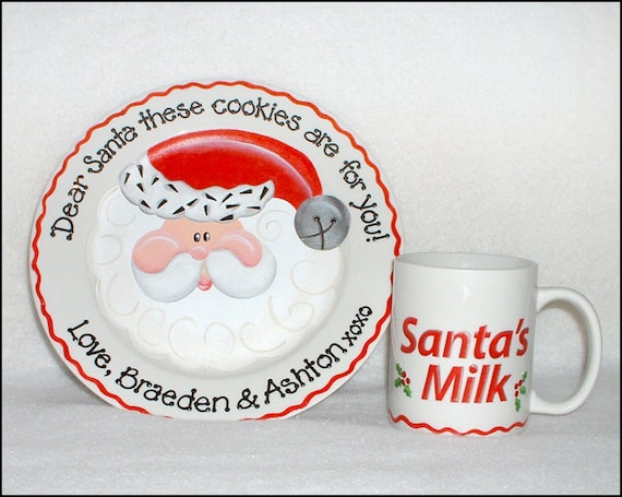 Personalized Cookies for Santa Plate and Mug Set Personalized Cookies for Santa Plate and Mug Set