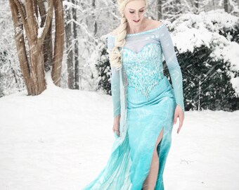 Disney inspired Elsa Frozen leotard or swimsuit sleeveless.