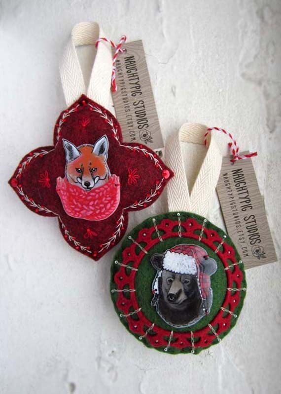 Items similar to Custom Illustrated Felt Ornament on Etsy