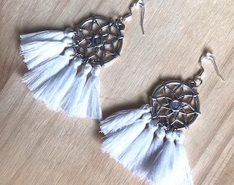 White Bohemian earrings
