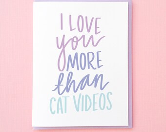 Cat Card. Funny Love Card. Card for Boyfriend. Card for Girlfriend. Best Friend Card. Love You Card. Funny Anniversary Card. Wife Card