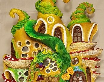 OOAK Sculpted Fairy Castle Light
