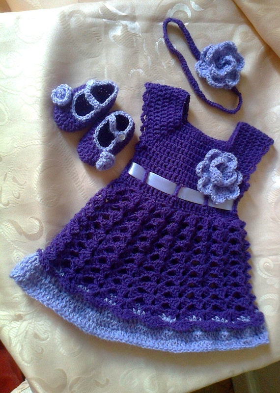 purple girl dress headband diaper cover shoes crochet baby baby girl length weight chart