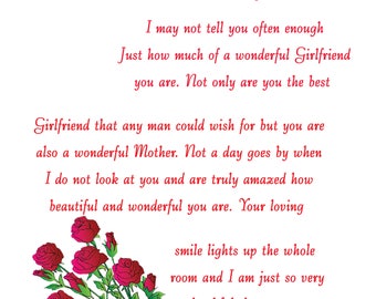 Girlfriend Mothers Day Card 1