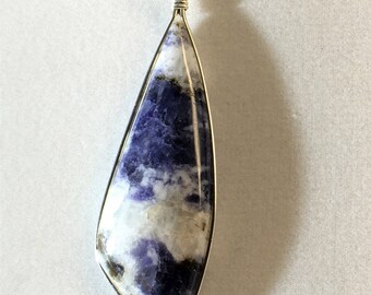 Scapolite Pendant Necklace - Sterling Silver Wire Wrap - Free Form - All Natural P030