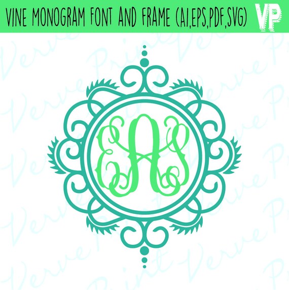 Download Vine Monogram Font Svg Ai Eps Pdf Alphabet Letter Shapes