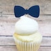 Navy Blue Bowtie Cupcake Toppers • Little Gentleman Party Supplies • Gender Reveal Shower Decor • Little Man Birthday Party • Bowtie Cutouts