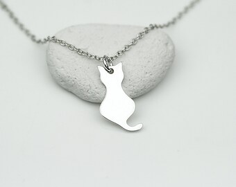 Sterling Silver Cat Silhouette Necklace