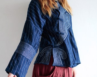 Indigo Hand Embroidery Blouse...