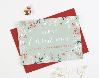 Personalised Christmas Card Botanical Wonderland - Personalised Holiday Cards
