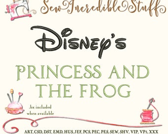 Princess & The Frog Machine Embroidery Font