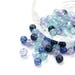 8mm mixed blue crackle glass beads - set of 100