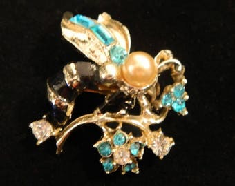 Bee & Branch w Pearl Pin VBB7-16G