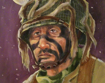 World War ll Airborne,11 x 16 Original Oil Painting On Board,One of a Kind,Not a Print