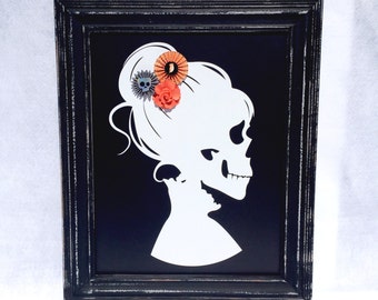 Day of the Dead Skeleton Framed Sign