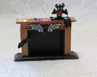 Dollhouse miniature Halloween fireplace